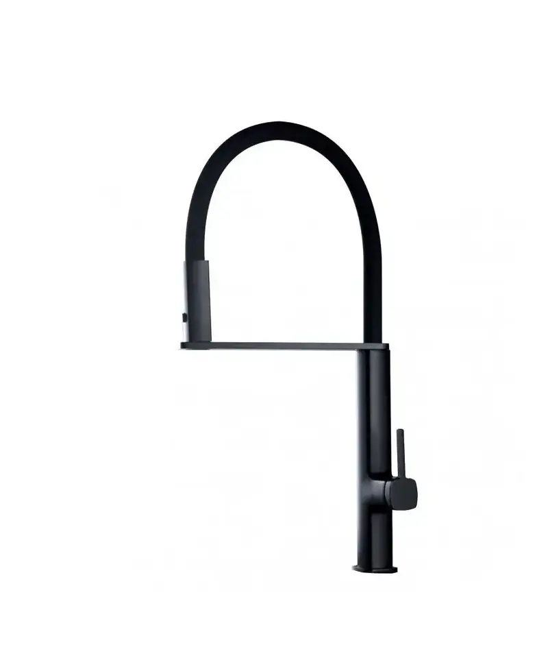 Grifo monomando de cocina de caño extra alto de acabado en negro mate Menorca de Imex