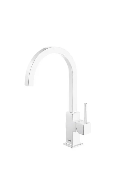 Grifo monomando de cocina fabricada en latón con efecto blanco mate Cuadro TRES