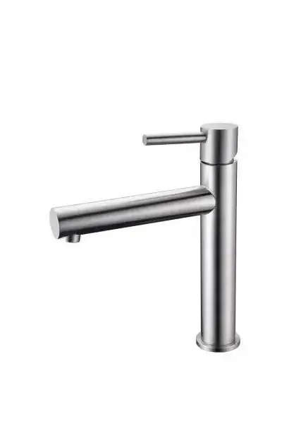 Grifo monomando de diseño alto para lavabo fabricado en acero inoxidable Imex
