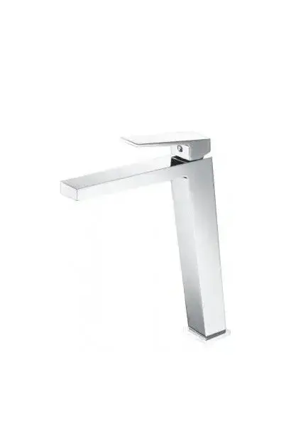 Grifo monomando de diseño alto para lavabo fabricado en latón de acabado cromado Art de Imex