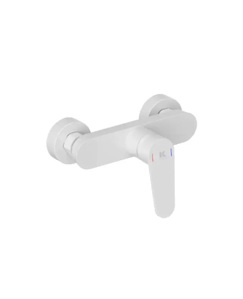 Grifo monomando de ducha con cartucho cerámico en latón con acabado blanco mate Fine Källa