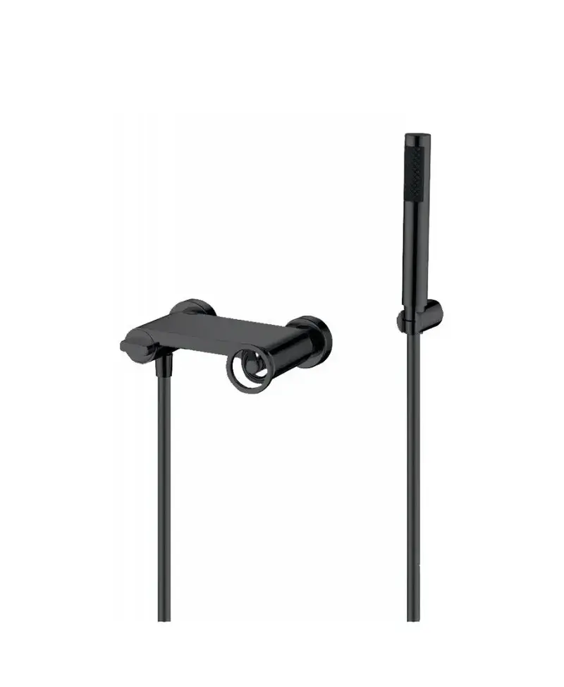 Grifo monomando de ducha con un diseño empotrable y un acabado negro mate Olimpo de Imex