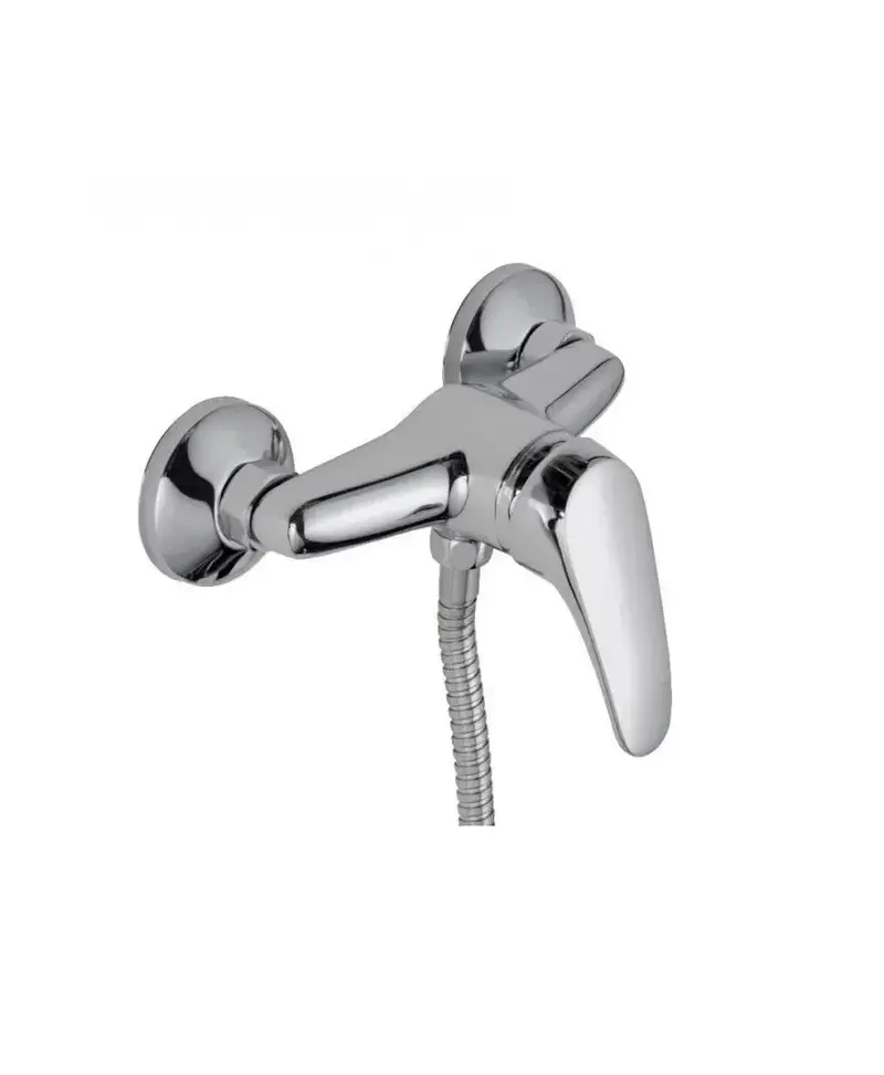 Grifo monomando de ducha cromado de latón con set incluido Base de Aquore