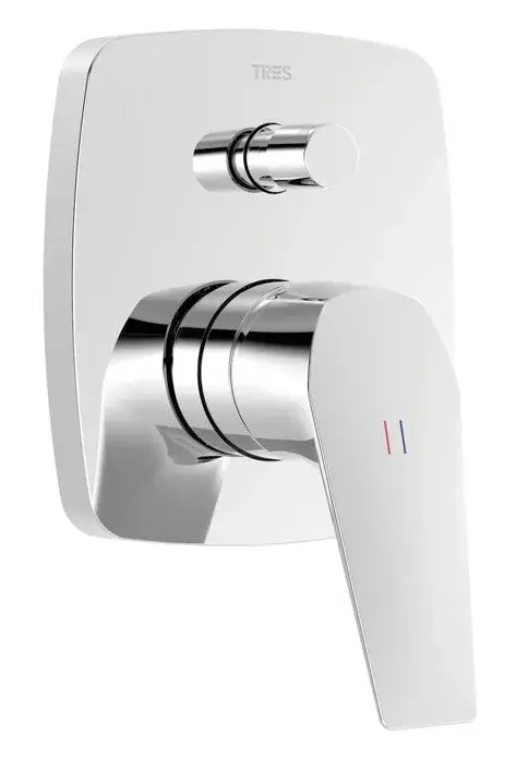 Grifo monomando de instalación empotrada de dos vías para bañera y ducha Canigó Tres