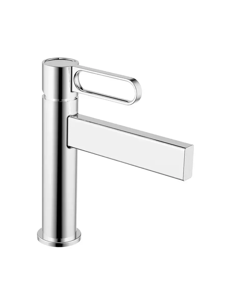 Grifo monomando de lavabo fabricado en latón con un acabado en color cromado Dior de GME
