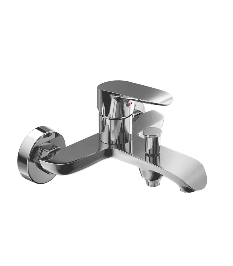 Grifo monomando de pared para ducha con acabado cromado Dann de Kassandra