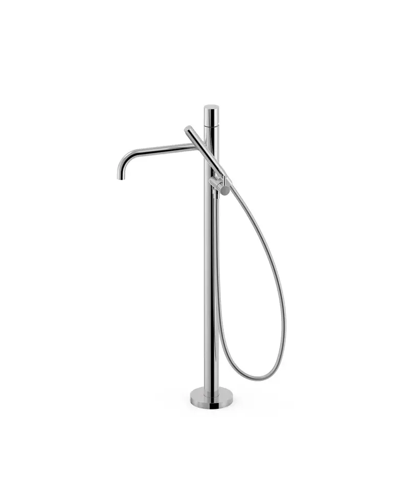 Grifo monomando de pie en latón con acabado cromo para bañera y ducha STUDY EXCLUSIVE TRES