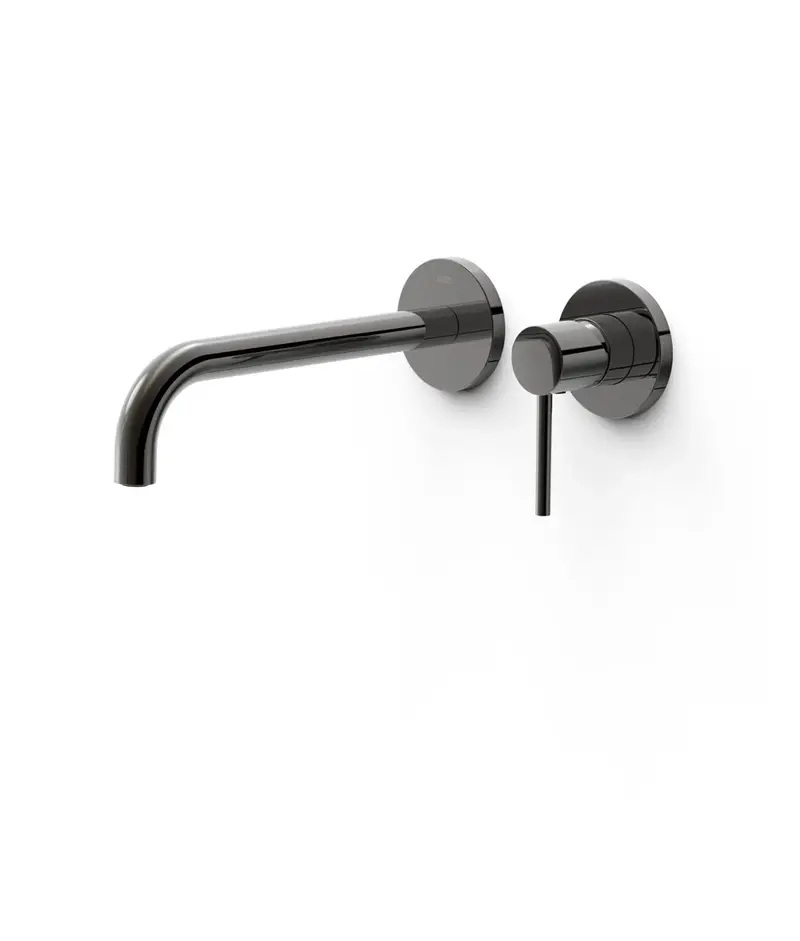 Grifo monomando empotrado para lavabo con amortiguadores acústicos negro metalizado Study Tres