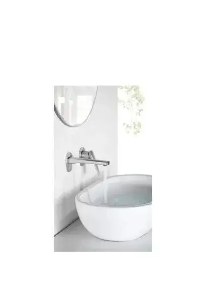 Grifo monomando empotrado para lavabo hecho de acero inoxidable con acabado satinado Delos de Imex