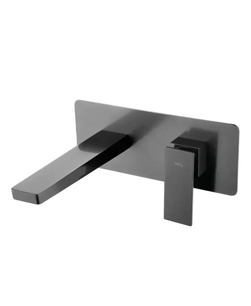 Grifo monomando empotrado para lavabo hecho de latón con acabado negro metalizado Pisa de Imex