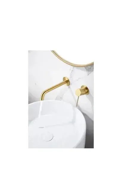 Grifo monomando empotrado para lavabo hecho de latón con acabado oro cepillado Genova de Imex