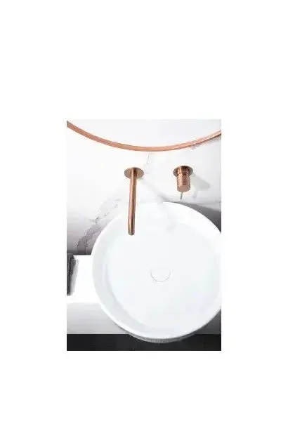 Grifo monomando empotrado para lavabo hecho de latón con acabado oro rosa cepillado Genova de Imex