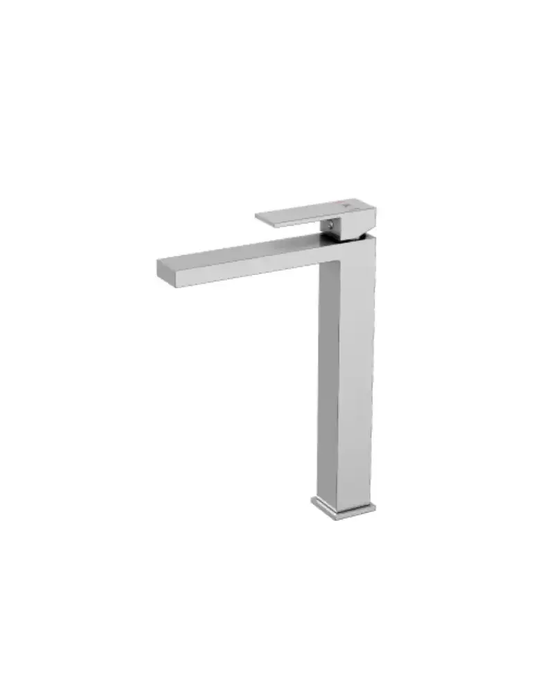 Grifo monomando lavabo alto con cartucho cerámico de acabado cromado de Kubic Kalla