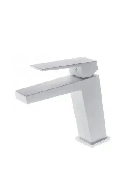 Grifo monomando moderno para lavabo fabricado en latón de acabado blanco mate Art de Imex