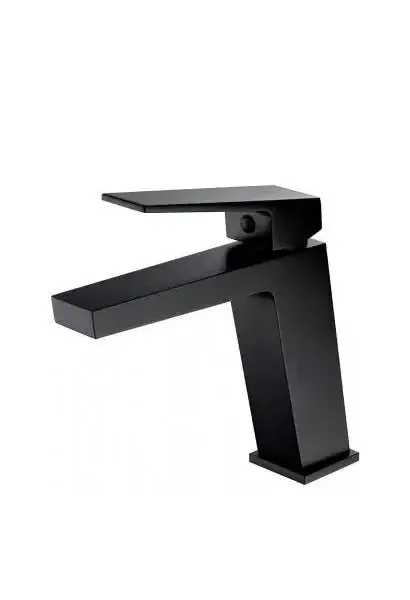 Grifo monomando moderno para lavabo fabricado en latón de acabado negro mate Art de Imex