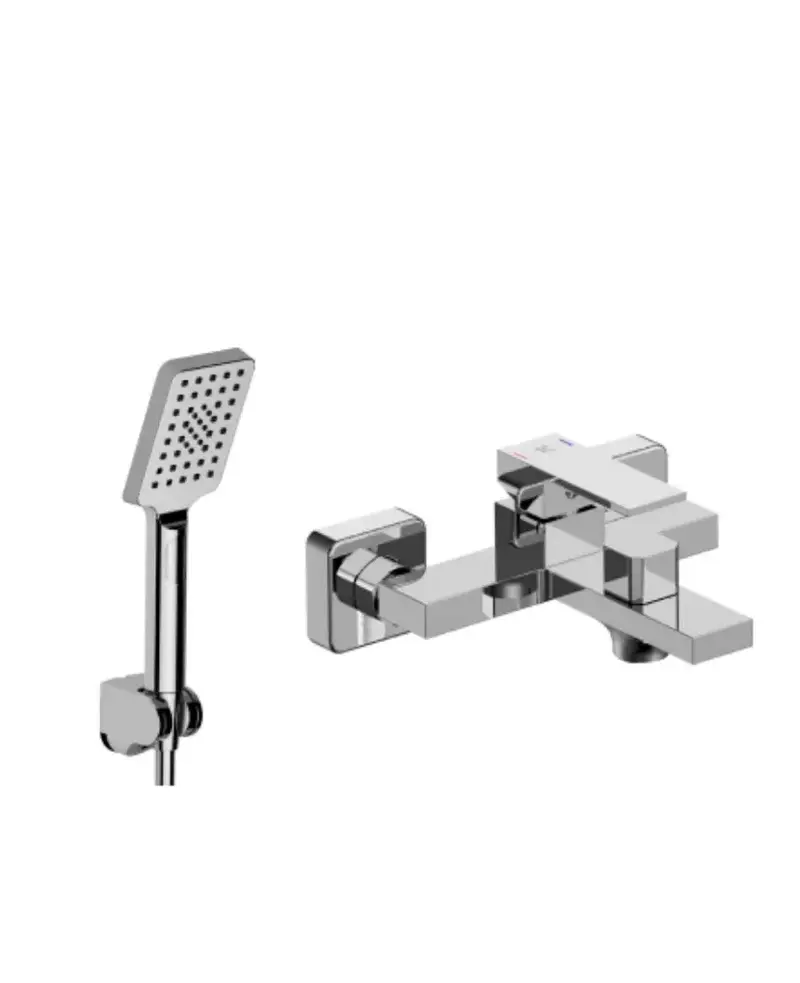Grifo monomando para bañera y ducha de latón con acabado cromado Kubic Källa