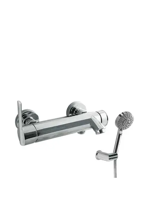 Grifo monomando para bañera y ducha de latón con acabado cromado Lex Tres