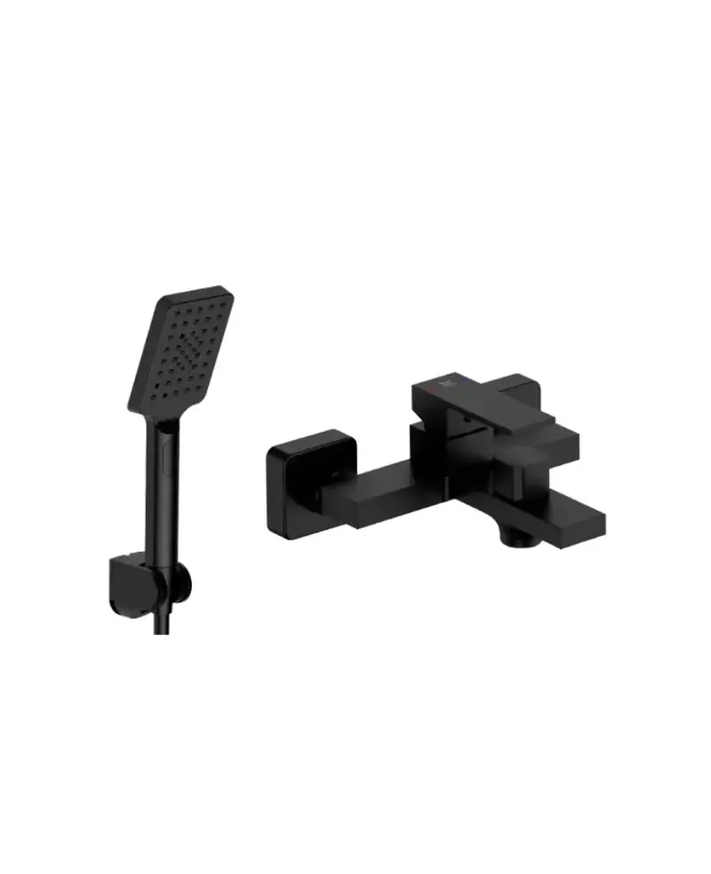 Grifo monomando para bañera y ducha de latón con acabado negro mate de Kubic Källa