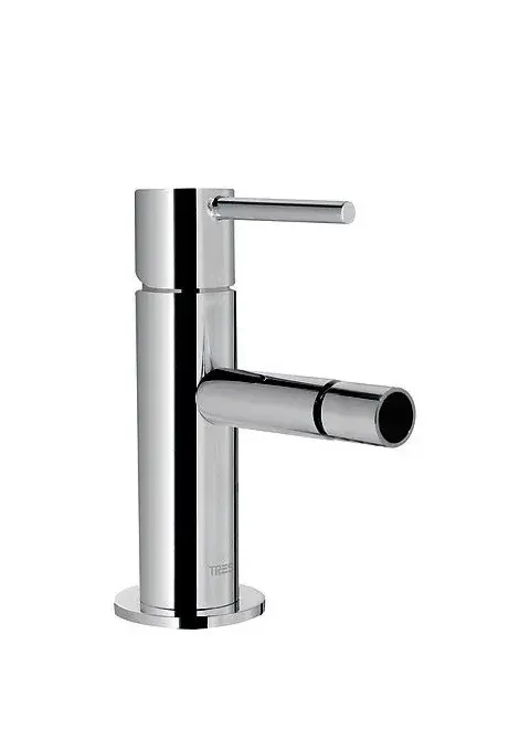 Grifo monomando para bidé con desagüe y caño fabricado de latón con acabado cromado Study TRES