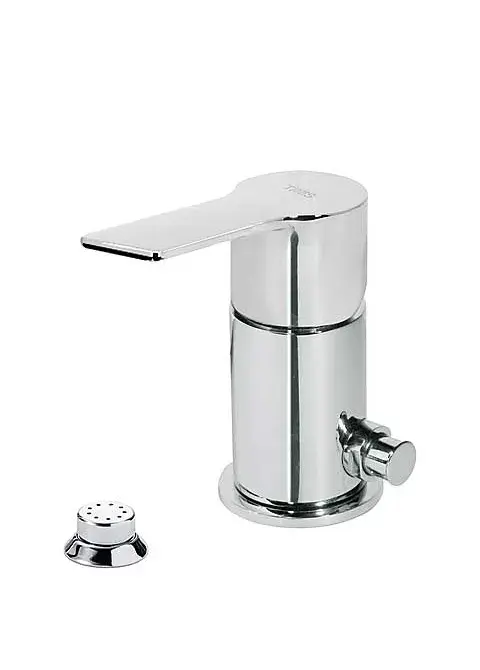 Grifo monomando para bidé con duchita y caño de 12 cm de latón con acabado cromado Loft Tres