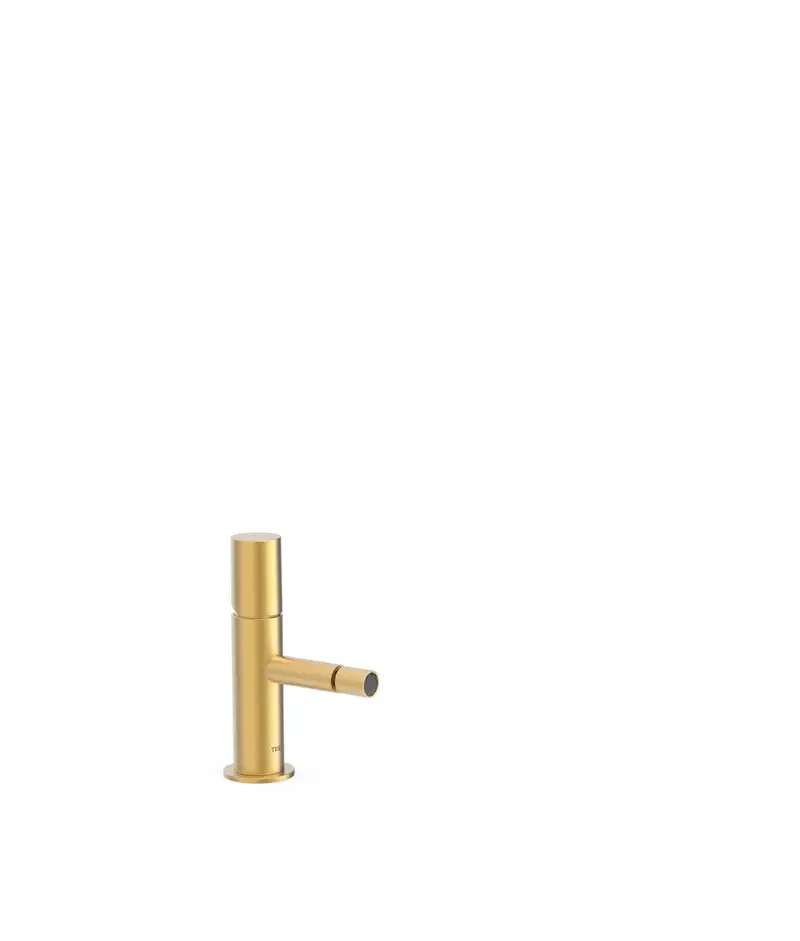 Grifo monomando para bidé con rótula orientable con acabado oro mate Study Tres