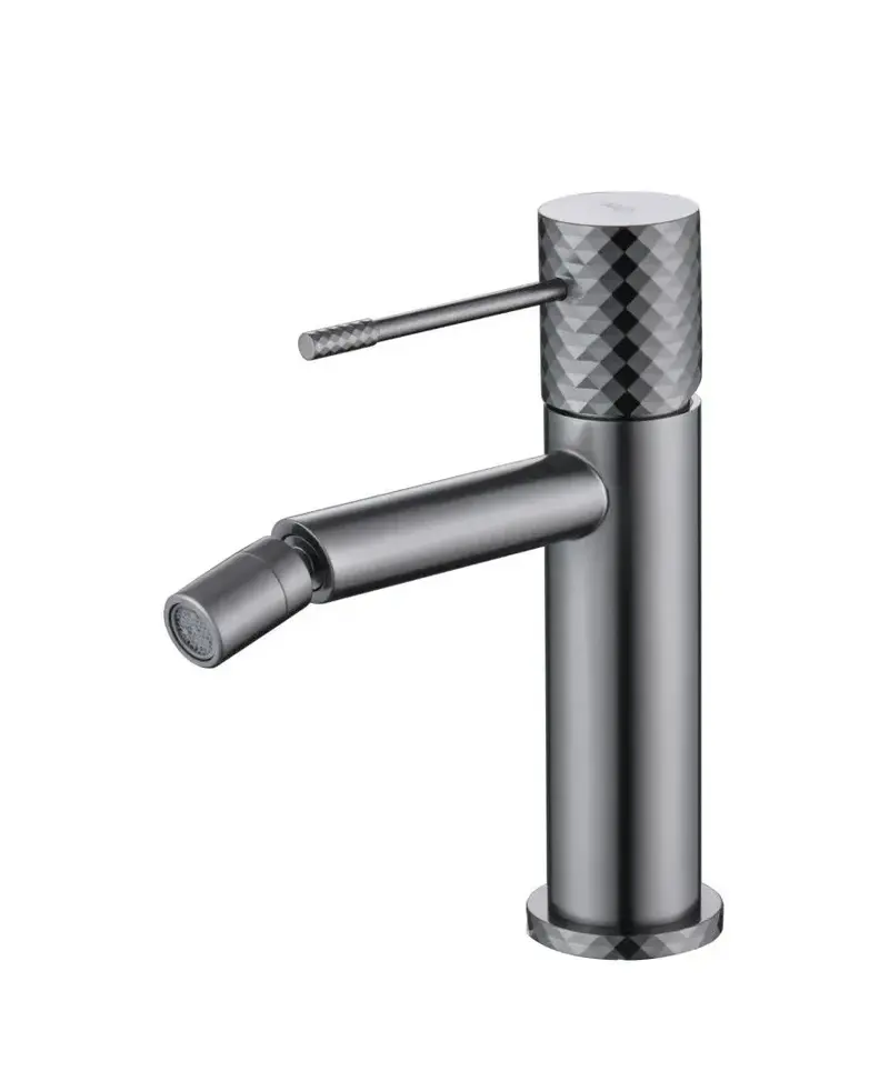 Grifo monomando para bidé con tecnología cold open hecho de latón con acabado negro metalizado Genova de Imex
