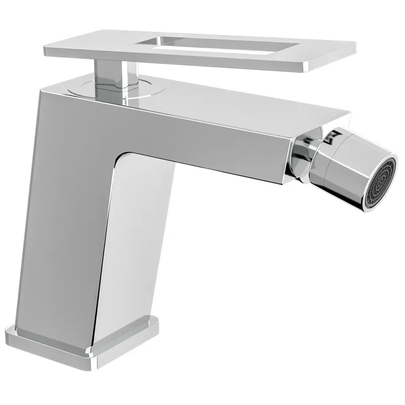 Grifo monomando para bidet cuadrado cromado con maneta hueca Cabrera de Valaz