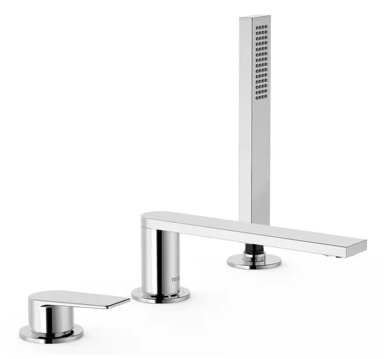 Grifo monomando para borde de bañera con acabado cromado Project Tres