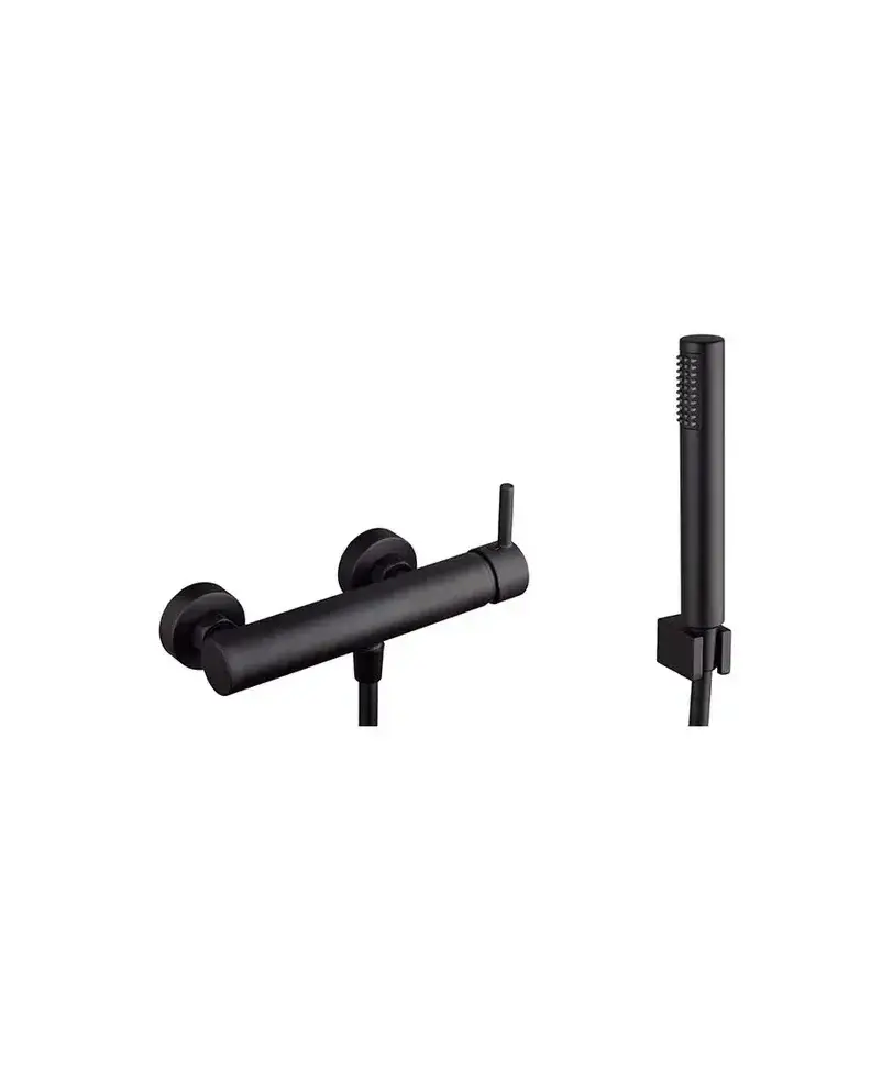 Grifo monomando para ducha fabricado en latón con un acabado en color negro Sirio de GME