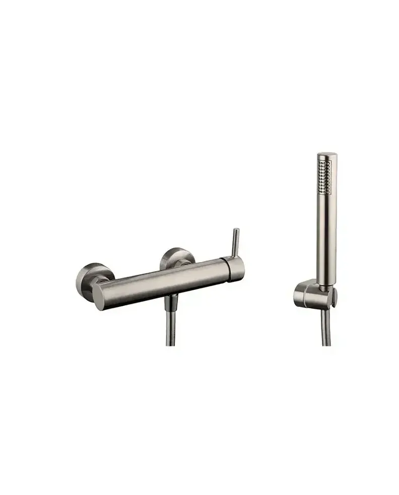 Grifo monomando para ducha fabricado en latón con un acabado en color níquel Sirio de GME