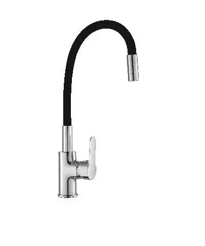 Grifo Monomando para fregadero caño flexible negro de latón con acabado cepillado Omnia Källa