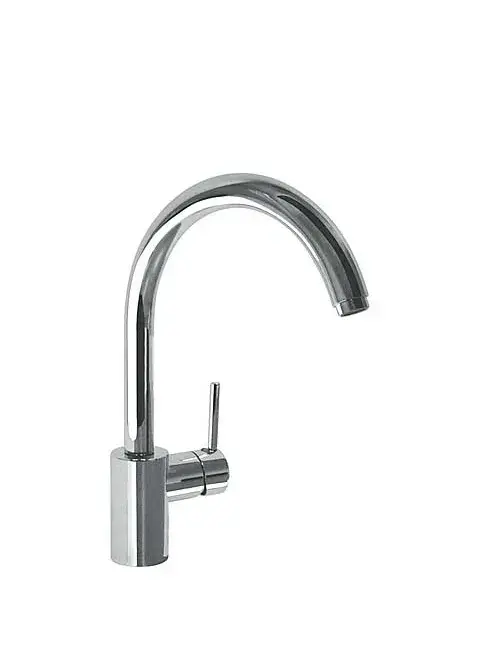 Grifo monomando para fregadero con caño curvo y difusor ajustable, latón con acabado cromado Max TRES