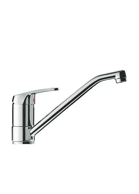 Grifo monomando para fregadero con caño de latón acabado cromado BASIC de TRES