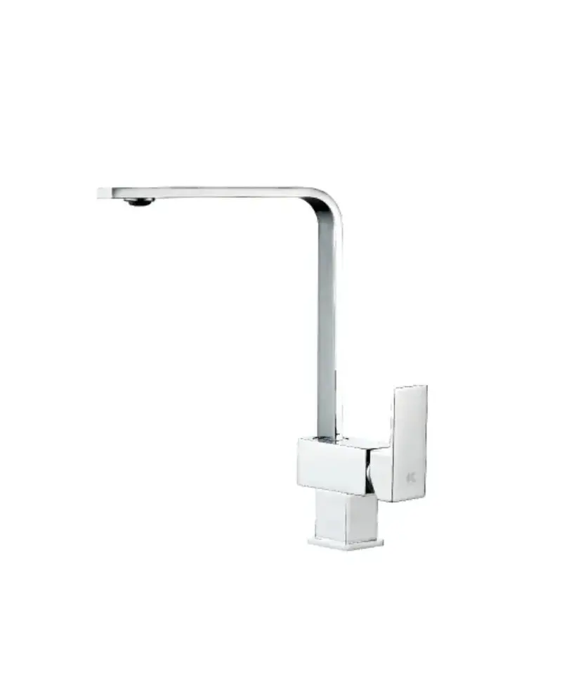 Grifo monomando para fregadero con caño tubular de latón y acabado cromado Kubic Källa