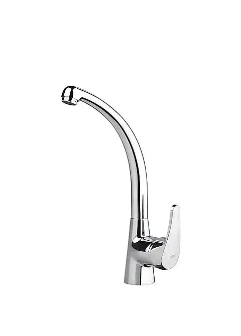 Grifo monomando para fregadero con caño vertical en latón con acabado cromado Cocina Standard TRES