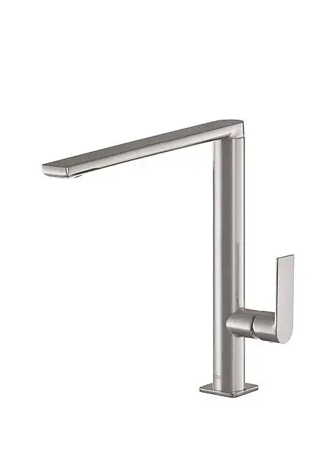 Grifo monomando para fregadero de latón con acabado acero Loft TRES