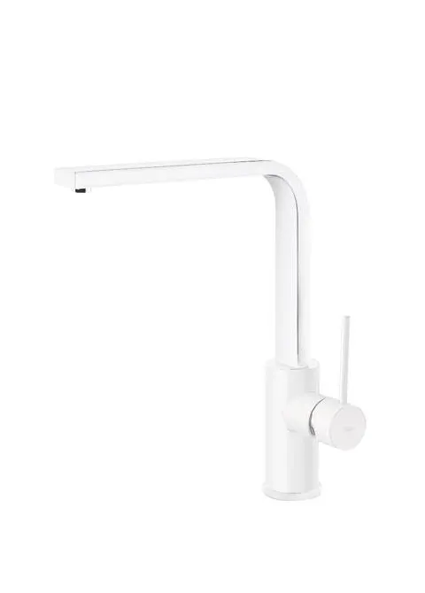 Grifo monomando para fregadero de latón con acabado blanco mate Exclusive TRES
