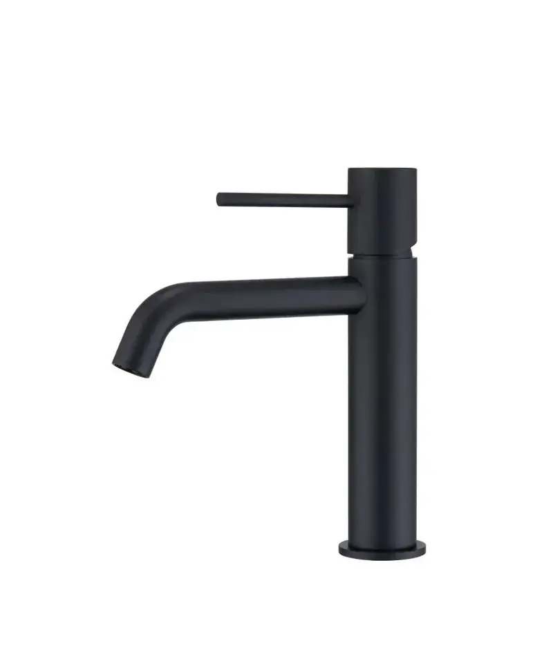 Grifo monomando para lavabo cartucho de 25 mm fabricado en latón con acabado negro mate Monza de Imex