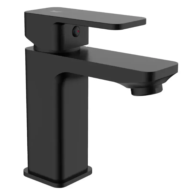 Grifo monomando para lavabo con acabado negro mate y conexiones Flexitub SKARA Källa