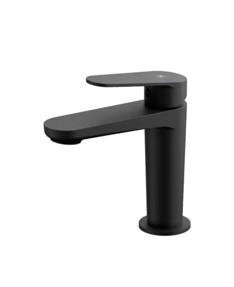 Grifo monomando para lavabo con cartucho cerámico de 26 mm acabado negro mate de latón Fine Källa