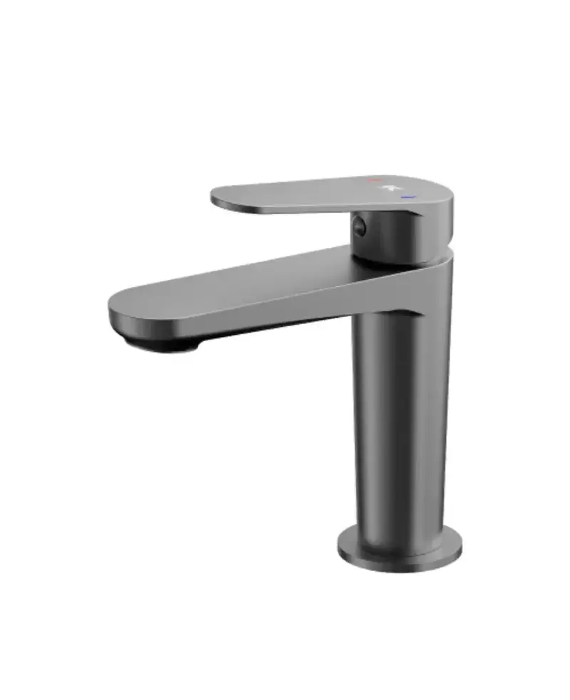Grifo monomando para lavabo con cartucho cerámico y acabado grafito cepillado Fine Källa