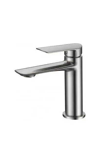 Grifo monomando para lavabo con un cartucho cerámico en color níquel cepillado Ural de Imex