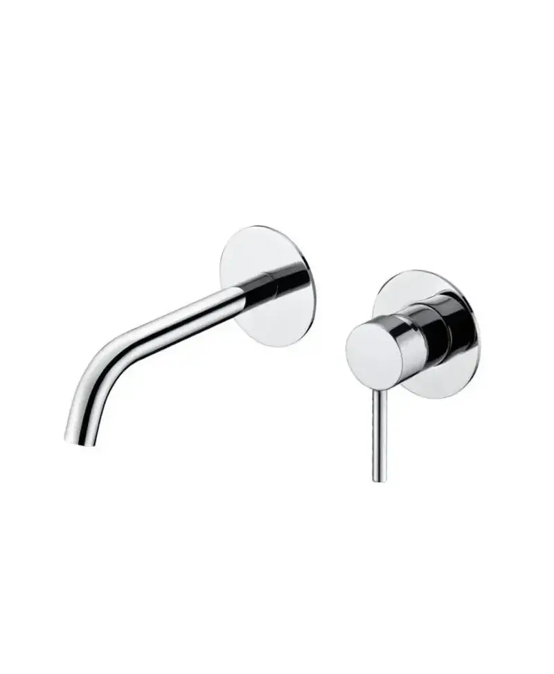 Grifo monomando para lavabo con un diseño empotrado de acabado cromado stick Milos de Imex