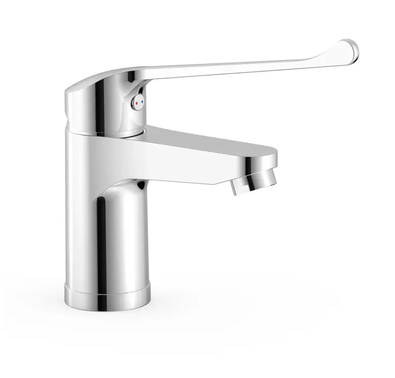 Grifo monomando para lavabo de latón con acabado cromado Basic TRES
