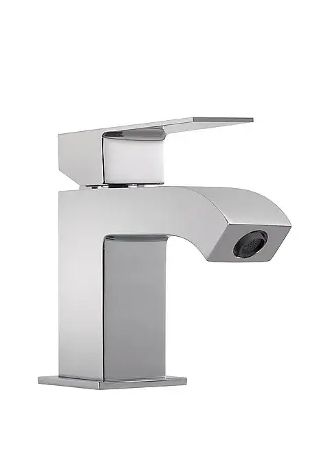 Grifo monomando para lavabo de latón con acabado cromado Cuadro TRES