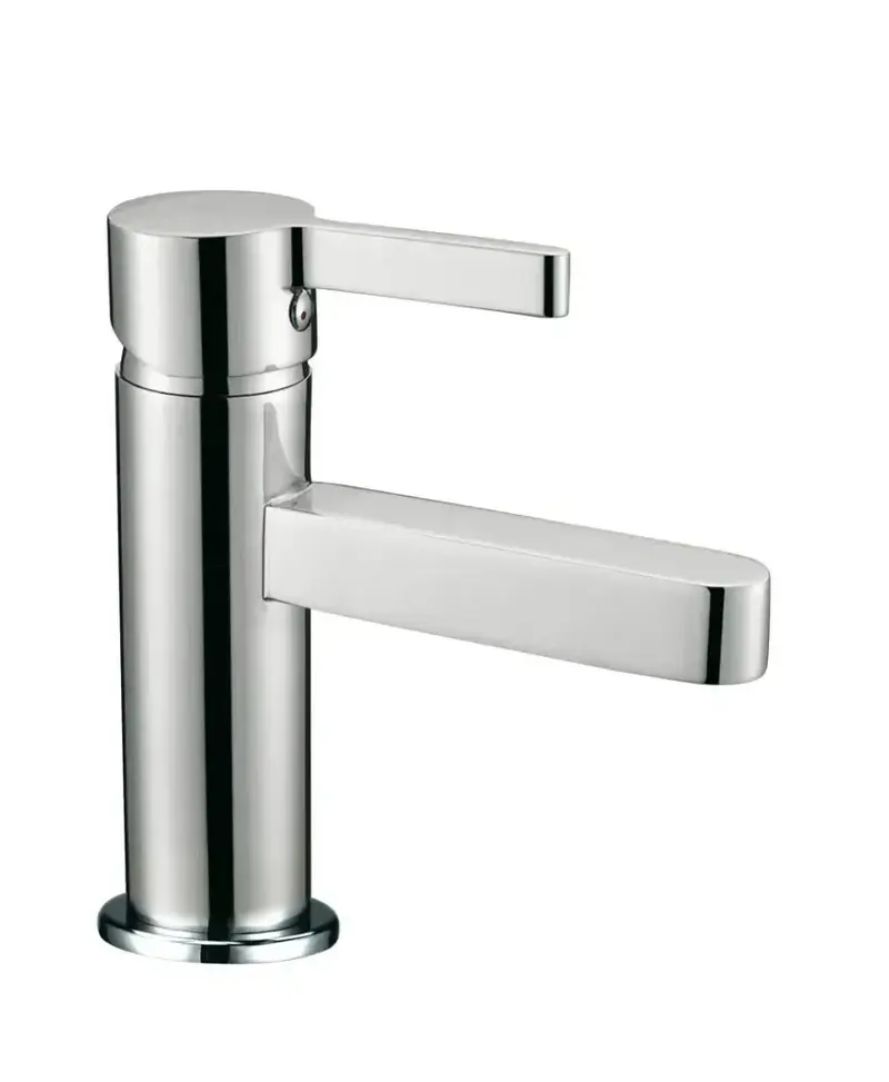 Grifo monomando para lavabo fabricado en latón con un acabado cromado Fussion de GME