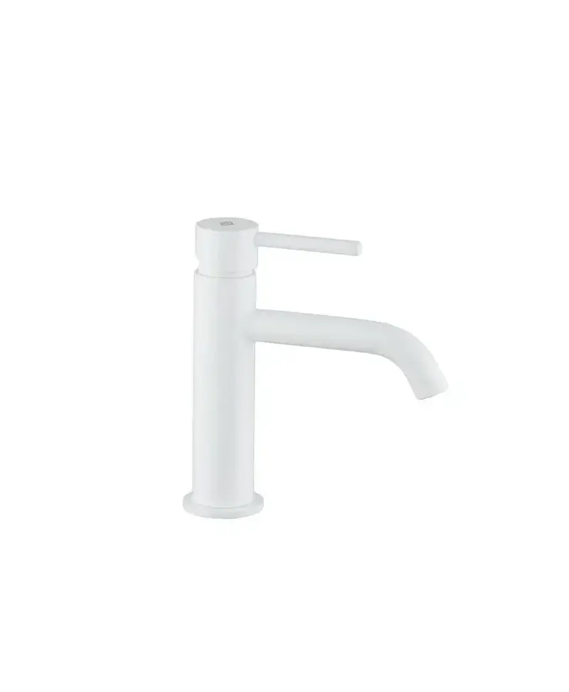 Grifo monomando para lavabo fabricado en latón con un acabado en color blanco Sirio de GME