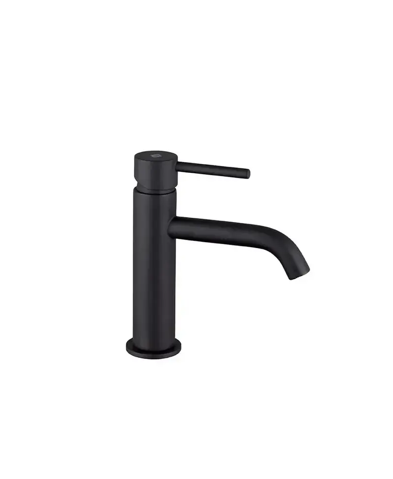 Grifo monomando para lavabo fabricado en latón con un acabado en color negro Sirio de GME