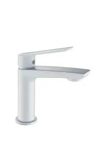 Grifo monomando para lavabo fabricado en latón de acabado blanco mate Luxor de Imex