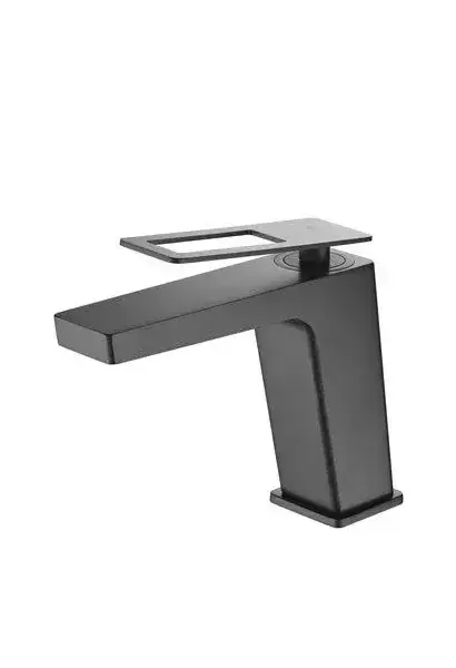 Grifo monomando para lavabo fabricado en latón negro mate con un caño recto Suecia de Imex
